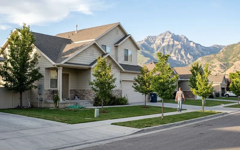 Illustration of homes in Utah County, Utah